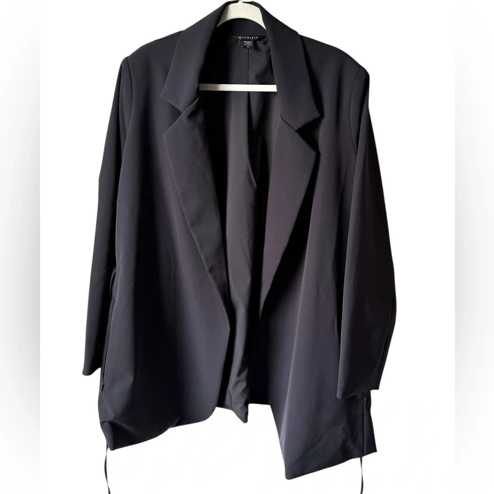 Athleta Endless Blazer Black Womens 22 Stretch Travel Office Lightweight